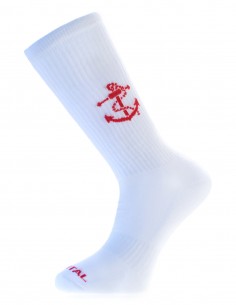 Calcetines Costaleros Blancos Ancla Roja