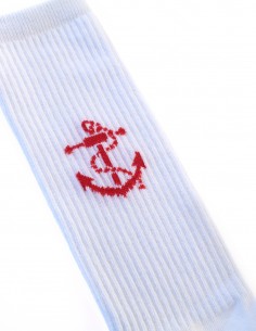 Calcetines Costaleros Blancos Ancla Roja 2