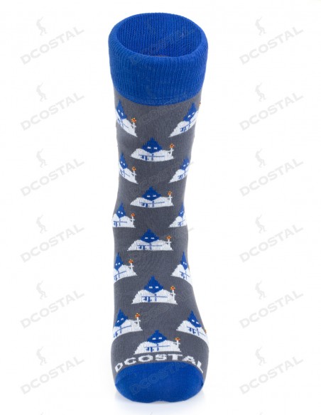 Calcetines Gris Nazarenos Azul y Blanco