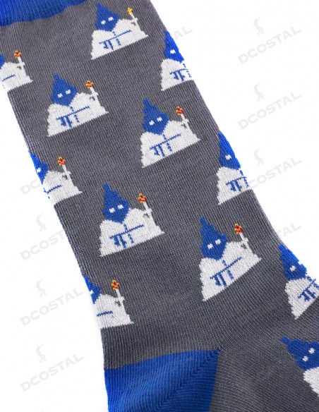 Calcetines Gris Nazarenos Azul y Blanco