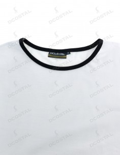 Camiseta Manga Corta Costalero Blanca Filo Negro Punto Liso 2