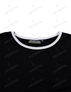 Camiseta Manga Corta Costalero Negra Filo Blanco Punto Liso 2