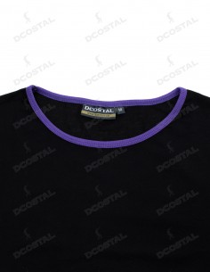 Camiseta Manga Corta Costalero Negra Filo Morado Punto Liso 2