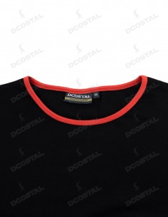 Camiseta Manga Corta Costalero Negra Filo Rojo Punto Liso 2
