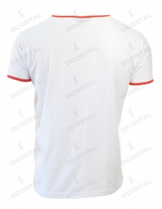 Camiseta Manga Corta Costalero Blanca Filo Rojo Punto Liso 2