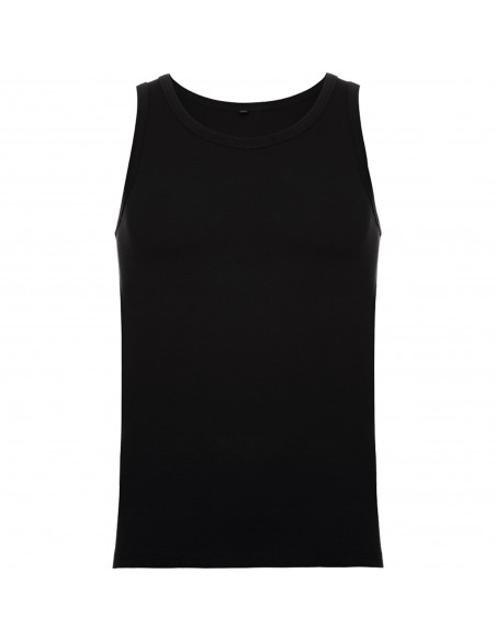 Camiseta Tirantes Costalero Negra Punto Liso Algodón