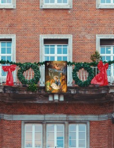 Balconera Navideña Portal Nacimiento, Feliz Navidad 2