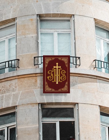 Balconera Semana Santa JHS Granate Horizontal