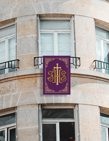 Balconera Semana Santa JHS Morada Vertical