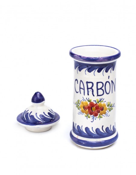 Tarro Guardar Carbón Flores