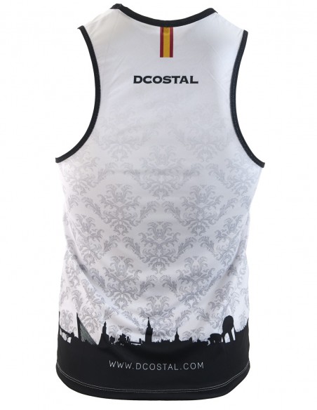 Camiseta Tirantes Costalero Blanca y Negra Sky