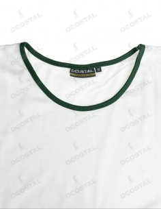 Camiseta Manga Corta Costalero Blanca Filo Verde Punto Liso 2
