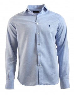 Camisa Lisa Lino Azul Celeste