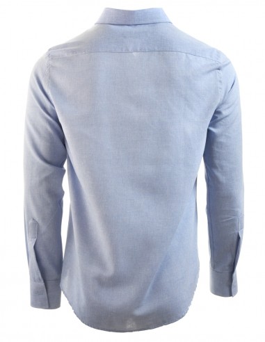 Camisa Lisa Lino Azul Celeste