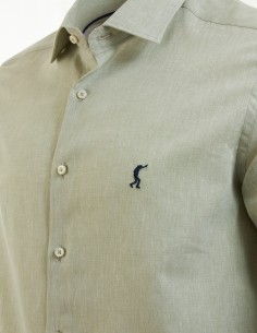 Camisa Lisa Lino Verde 2
