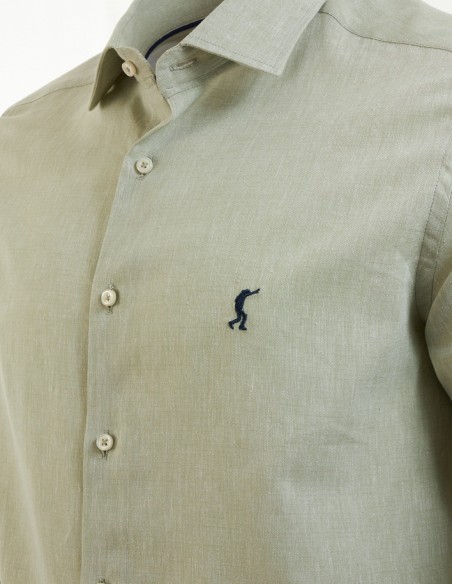 Camisa Lisa Lino Verde