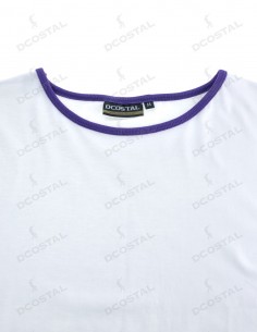 Camiseta Manga Corta Costalero Blanca Filo Morado Punto Liso 2