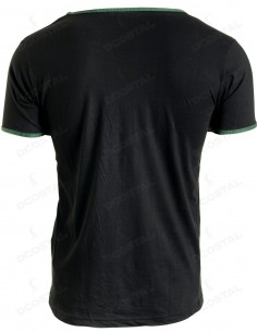 Camiseta Manga Corta Costalero Negra Filo Verde Punto Liso 2