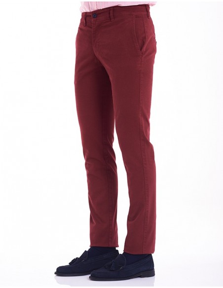 Pantalón Chino Slim Granate | DCOSTAL
