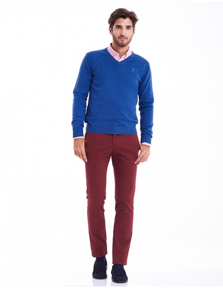 Pantalón Chino Slim Granate | DCOSTAL