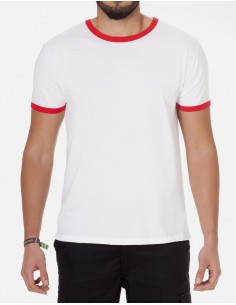 Punto Liso Blanca Filo Rojo