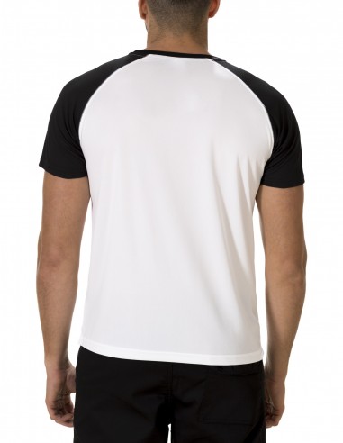Camiseta Manga Corta Costalero Ranglan Blanca y Negra