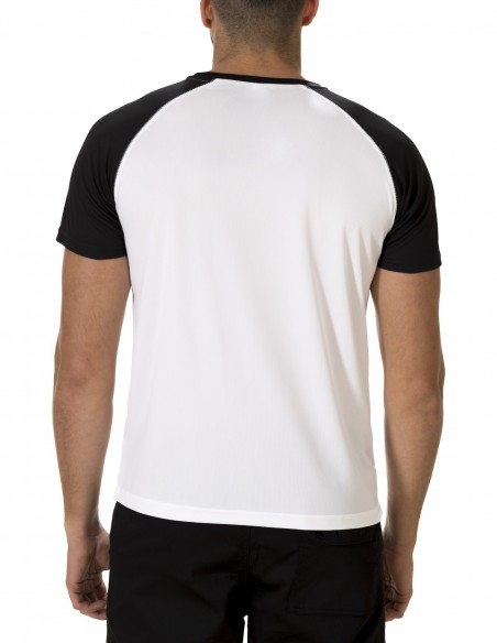 Camiseta Manga Corta Costalero Ranglan Blanca y Negra