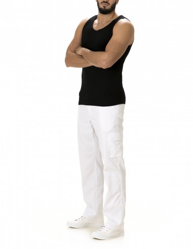 Camiseta Tirantes Costalero Negra Punto Liso Algodón