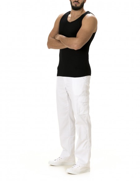 Camiseta Tirantes Costalero Negra Punto Liso Algodón