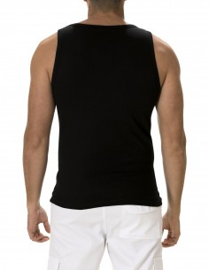 Camiseta Tirantes Costalero Negra Punto Liso Algodón 2