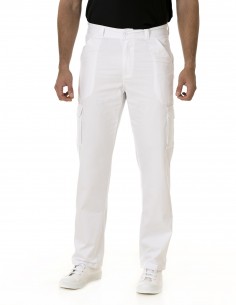 Pantalón Costalero Multibolsillos Blanco