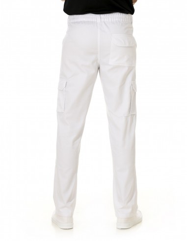 Pantalón Costalero Multibolsillos Blanco