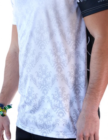Camiseta Costalero Manga Corta Blanca y Negra Sky