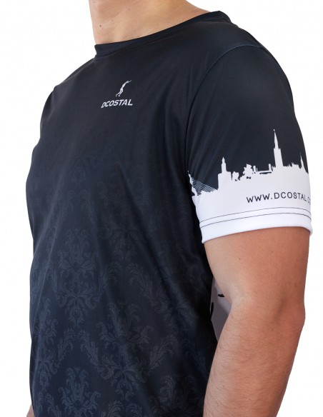 Camiseta Costalero Manga Corta Negra y Blanca Sky