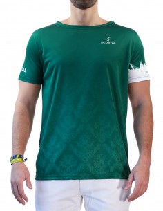 Camiseta Costalero Manga Corta Verde y Blanca Sky