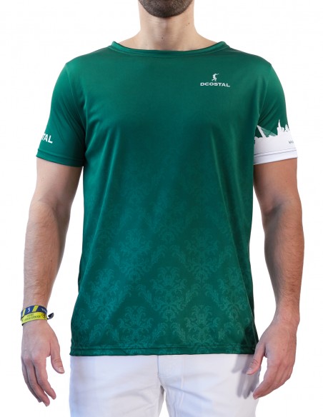 Camiseta Costalero Manga Corta Verde y Blanca Sky
