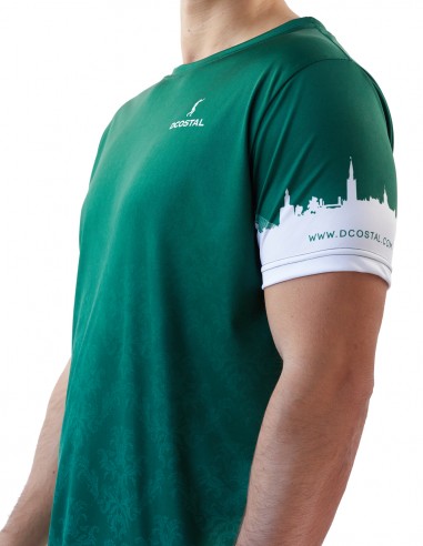 Camiseta Costalero Manga Corta Verde y Blanca Sky