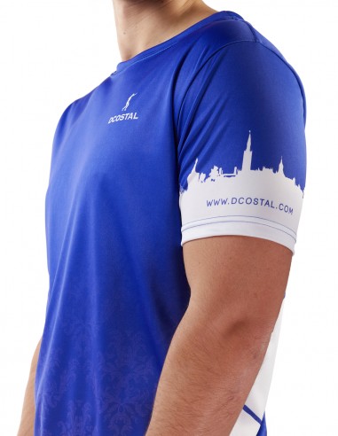 Camiseta Costalero Manga Corta Azul y Blanca Sky