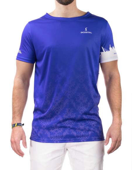 Camiseta Costalero Manga Corta Azul y Blanca Sky