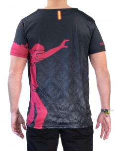 Camiseta Costalero Manga Corta Negra y Roja Sky 2