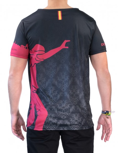 Camiseta Costalero Manga Corta Negra y Roja Sky